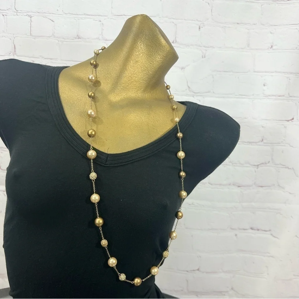 BANANA REPUBLIC silver toned 34” long necklace + One more